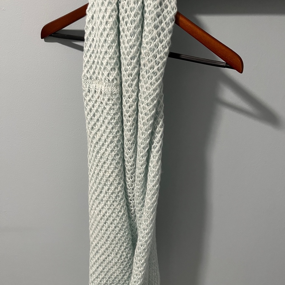 LOFT Soft Knit cowl Scarf in Pale blue/Green